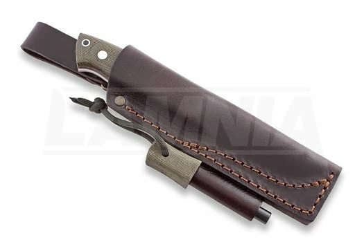 Brisa Trapper 95 Knife, Elmax, Scandi, Firesteel, Green 2 Brisa Trapper 95 Knife, Elmax, Scandi, Firesteel, Green - Image 2