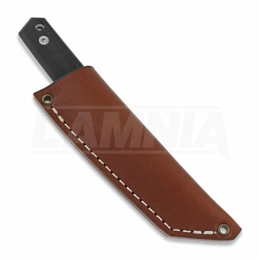Brisa Kwaiken 90 M390 Scandi Knife, Ebony, Cognac Sheath 3 Brisa Kwaiken 90 M390 Scandi Knife, Ebony, Cognac Sheath - Image 3