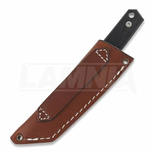 Brisa Kwaiken 90 M390 Scandi Knife, Ebony, Cognac Sheath 4 Brisa Kwaiken 90 M390 Scandi Knife, Ebony, Cognac Sheath - Image 4